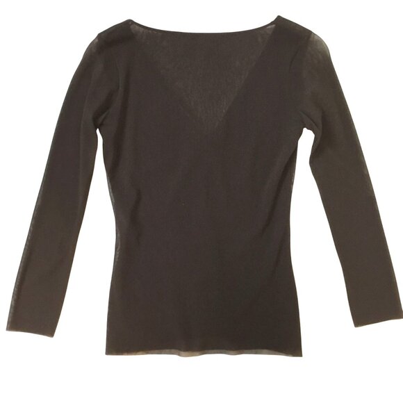 Vintage Women Chocolate Brown Sheer Mesh Two-Piece Luxe Lounge Set Flowy Soft S - Picture 3 of 9